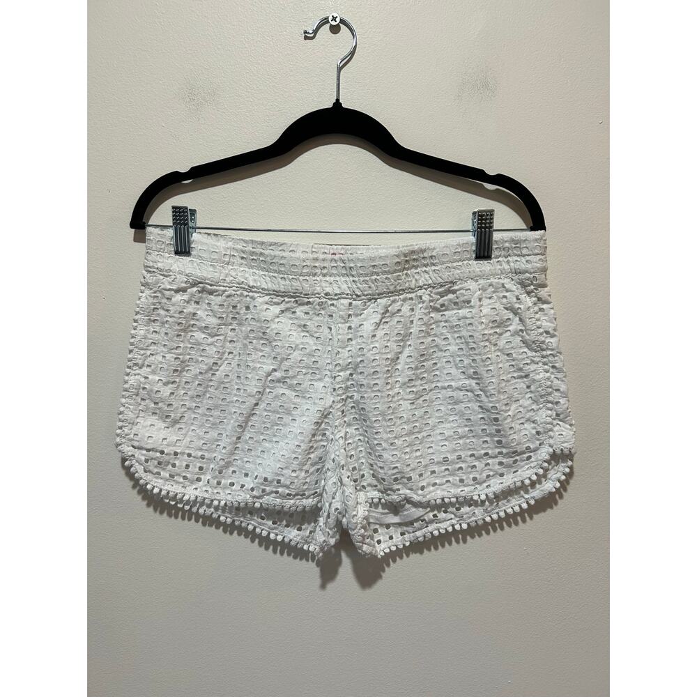 Lilly Pulitzer white lace shorts size S lined elastic waist preppy beachy